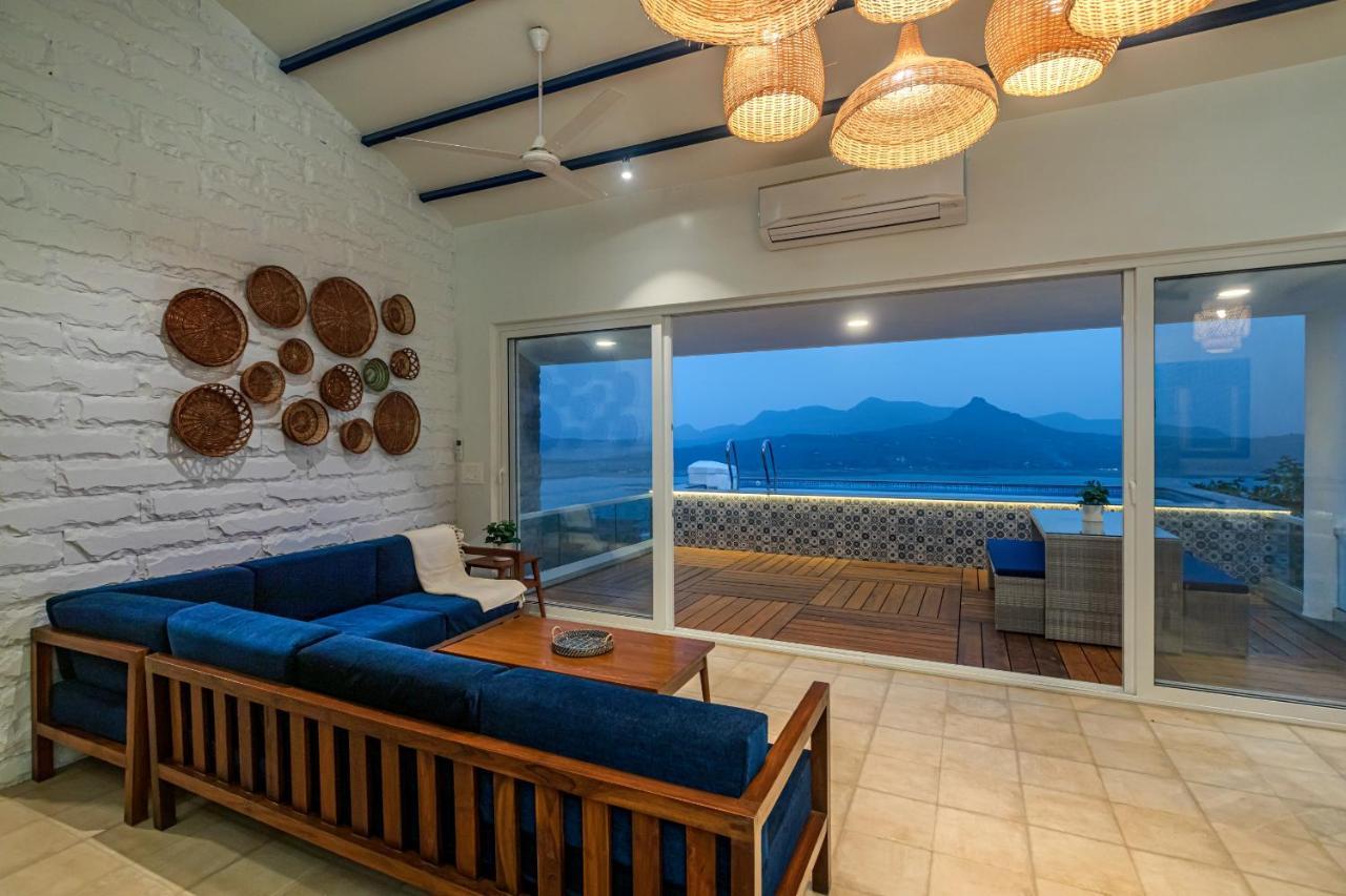 Saffronstays Kaia Waters By Kosha Villas, Pawna - Greek Style Villa With Panoramic View Of Pawna Lake Kolvan Exteriér fotografie
